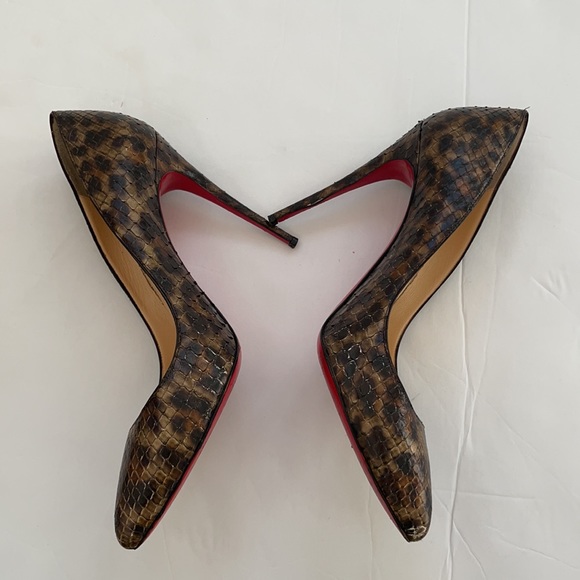 Christian Louboutin Pigalle Follies 100 python leo multi stiletto pumps 40 - Picture 5 of 12